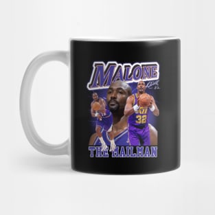 Karl Malone The Mail Man Basketball Legend Signature Vintage Retro 80s 90s Bootleg Rap Style Mug